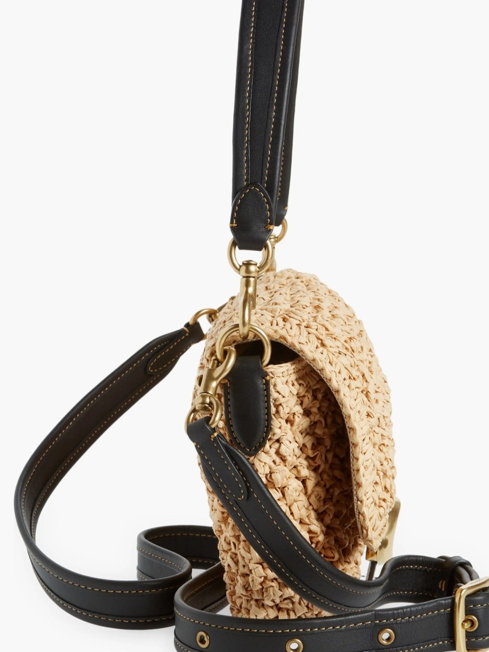 Coach Soft Tabby Shoulder Bag in woven straw - Picture 8 of 17